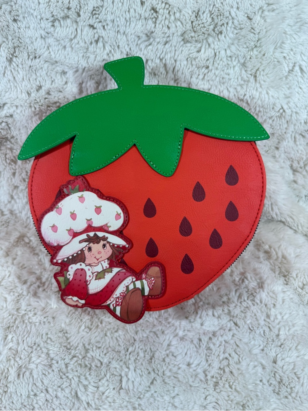 Bioworld Strawberry Crossbody Bag in Red and Green with Character Patch